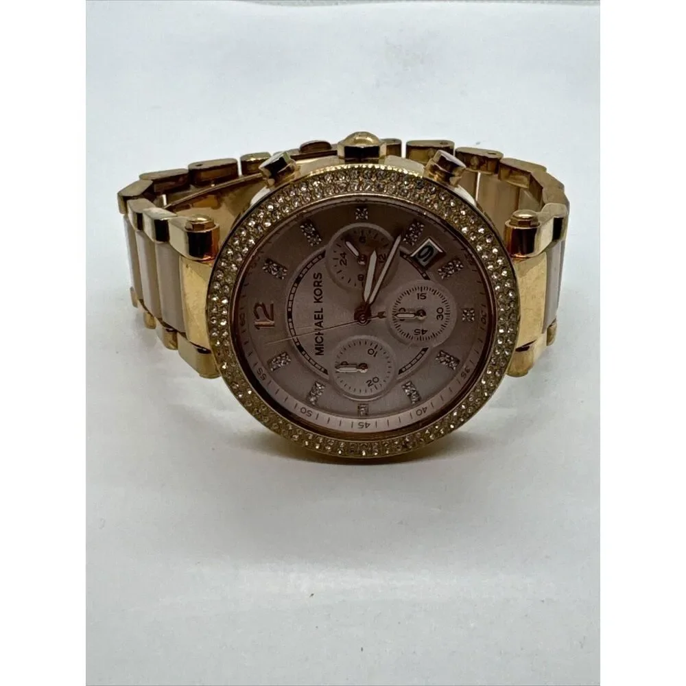 Michael Kors Parker MK5896 Women Rose Gold Analog Dial Quartz Wrist Watch JNA434